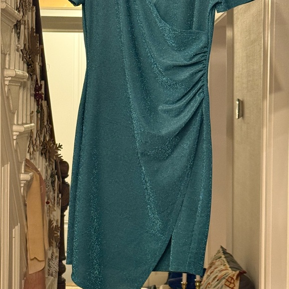 APRICOT Teal Asymmetrical Dress - Picture 6 of 8